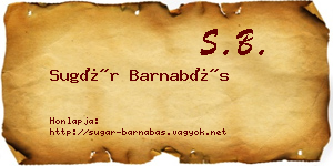 Sugár Barnabás névjegykártya
